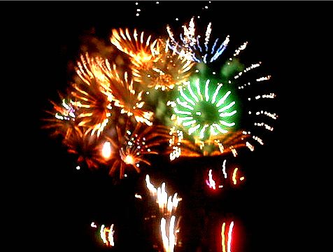 多摩川(川崎市制)花火大会真正面の二子玉川レストラン